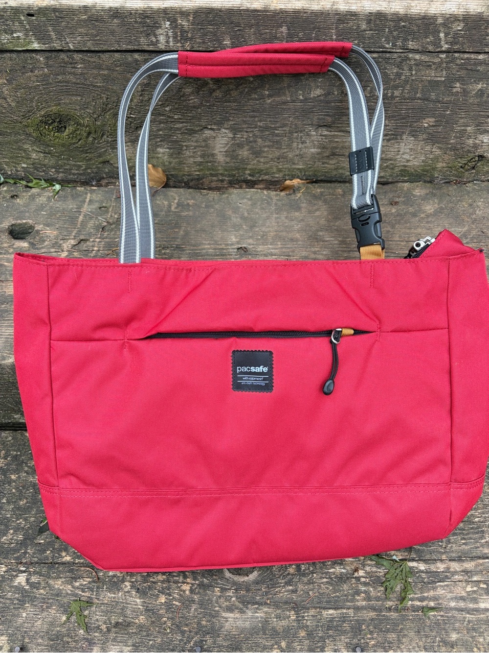 Pacsafe Red Slingsafe LX-series Anti-Theft Tote with Grey Strap Accents